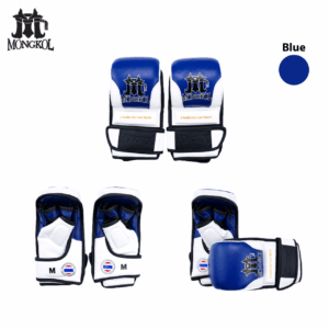Mongkol MMA Sparring Gloves Leather Blue - Image 4