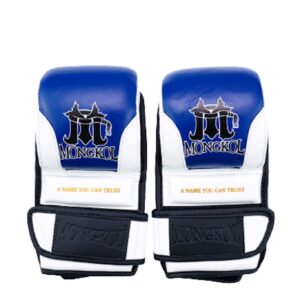 Mongkol MMA Sparring Gloves Leather Blue - Image 3