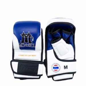 Mongkol MMA Sparring Gloves Leather Blue - Image 1