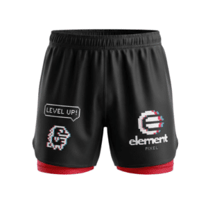 Element Pixel "Game Over" Fight Short - Black Edition