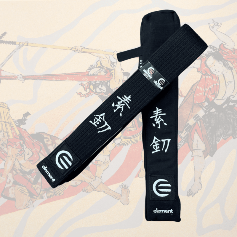 Element Competition BJJ belt for adults, featuring durable construction in black with white stitching