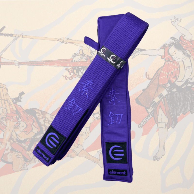 Element Competition BJJ belts displayed in various colors for adult martial artists